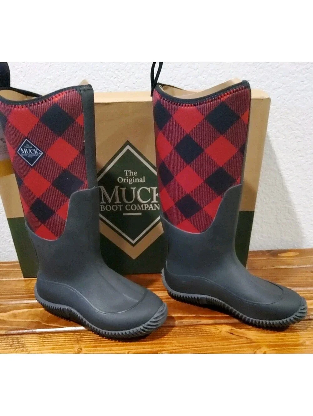The Original Muck Boot Company Hale Buffalo Plaid Women's 6 Waterproof Neoprene